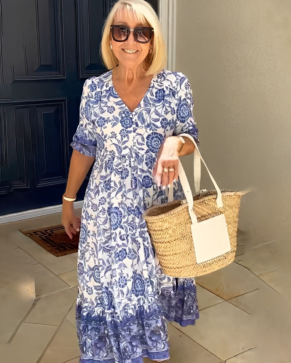 Lorraine | Floral V-Neck Maxi Dress