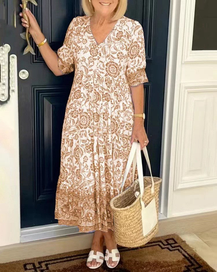 Lorraine | Floral V-Neck Maxi Dress
