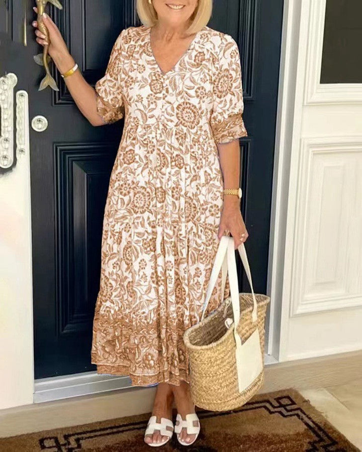 Lorraine | Floral V-Neck Maxi Dress