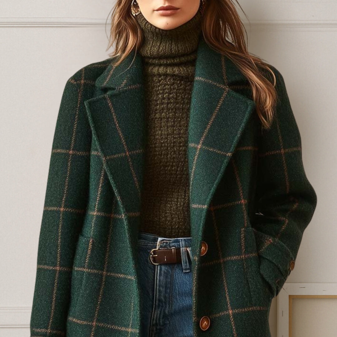 Agnes | Long Tweed Plaid Coat