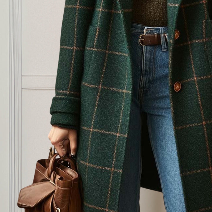 Agnes | Long Tweed Plaid Coat