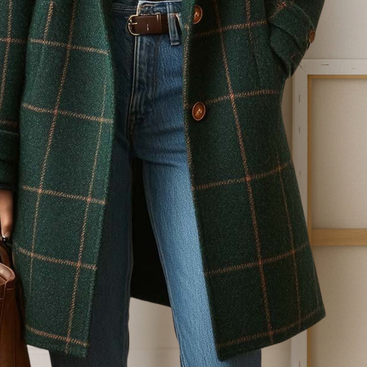 Agnes | Long Tweed Plaid Coat