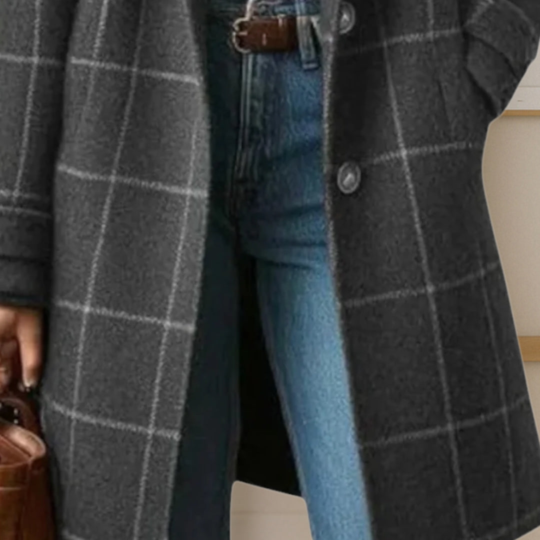 Agnes | Long Tweed Plaid Coat