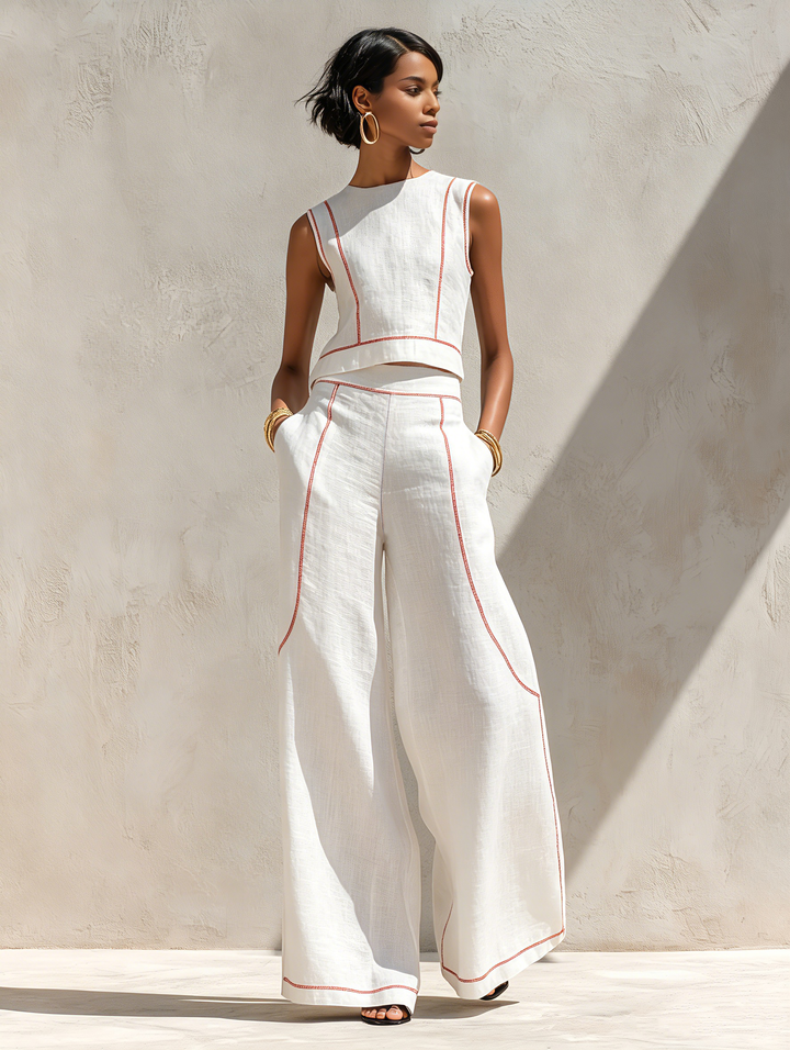 Mireille | Contrast Linen Set
