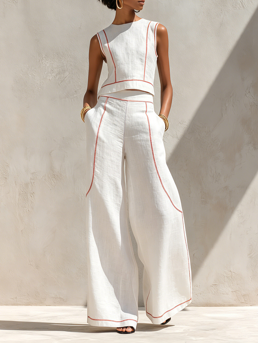 Mireille | Contrast Linen Set