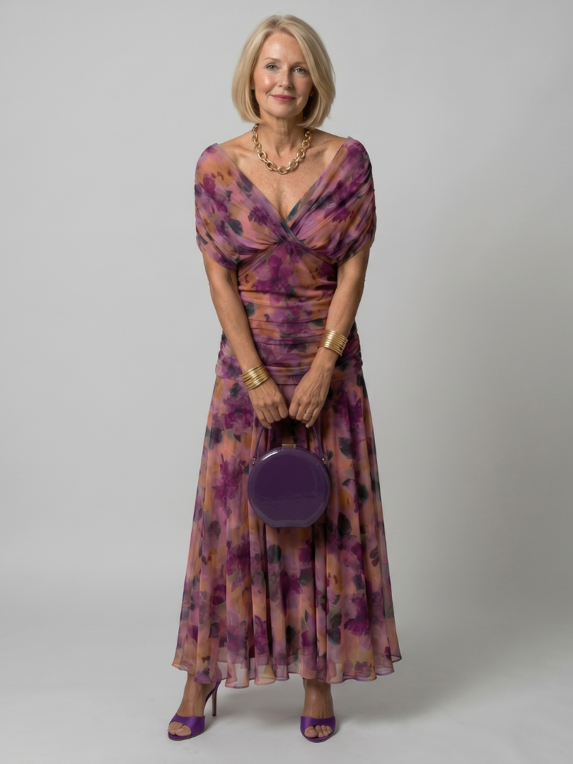 Janet | Off Shoulder Flow Midi Dress