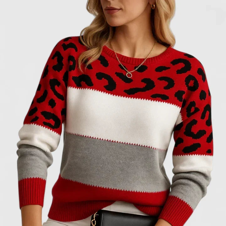 Shirley | Elegant Leopard Knit Jumper