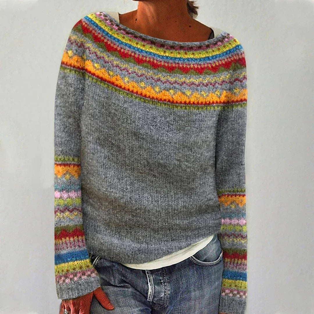 Margaret Retro Pattern Knit Jumper