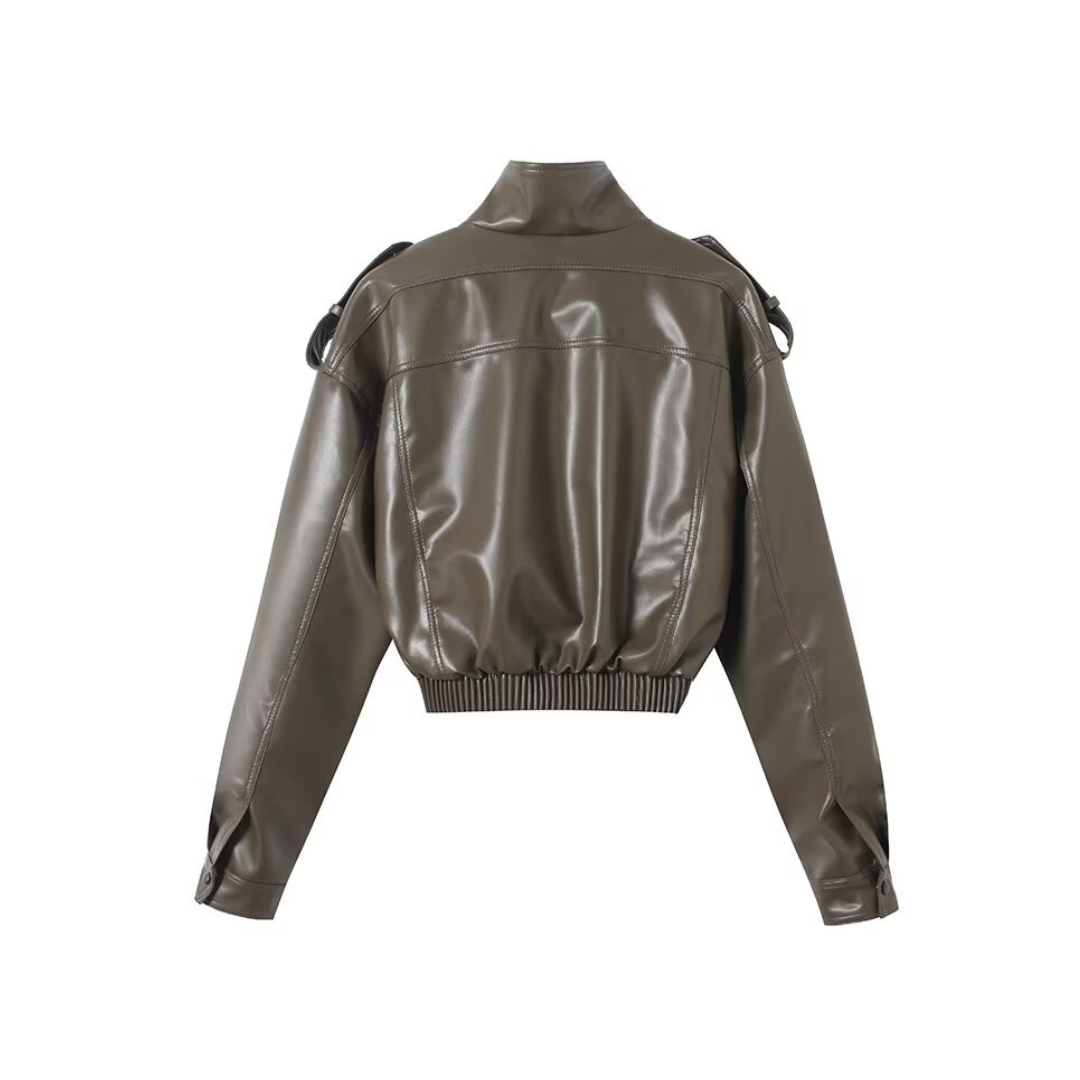 Greta | Faux Leather Moto Jacket