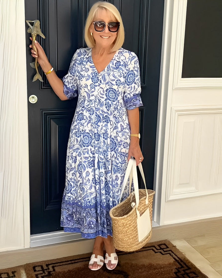 Lorraine | Floral V-Neck Maxi Dress