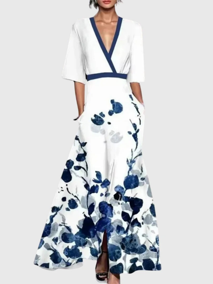 Carol | Floral Wrap-Style Maxi Dress
