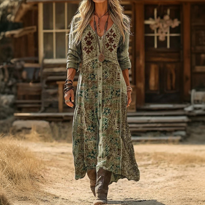 Wendy | Relaxed V-Neck Maxi Dress