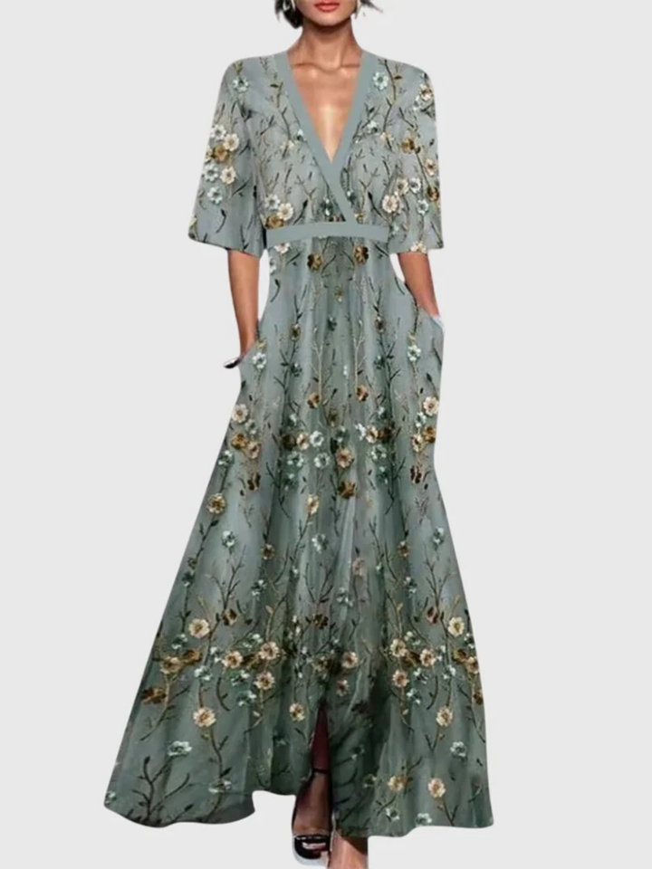 Carol | Floral Wrap-Style Maxi Dress