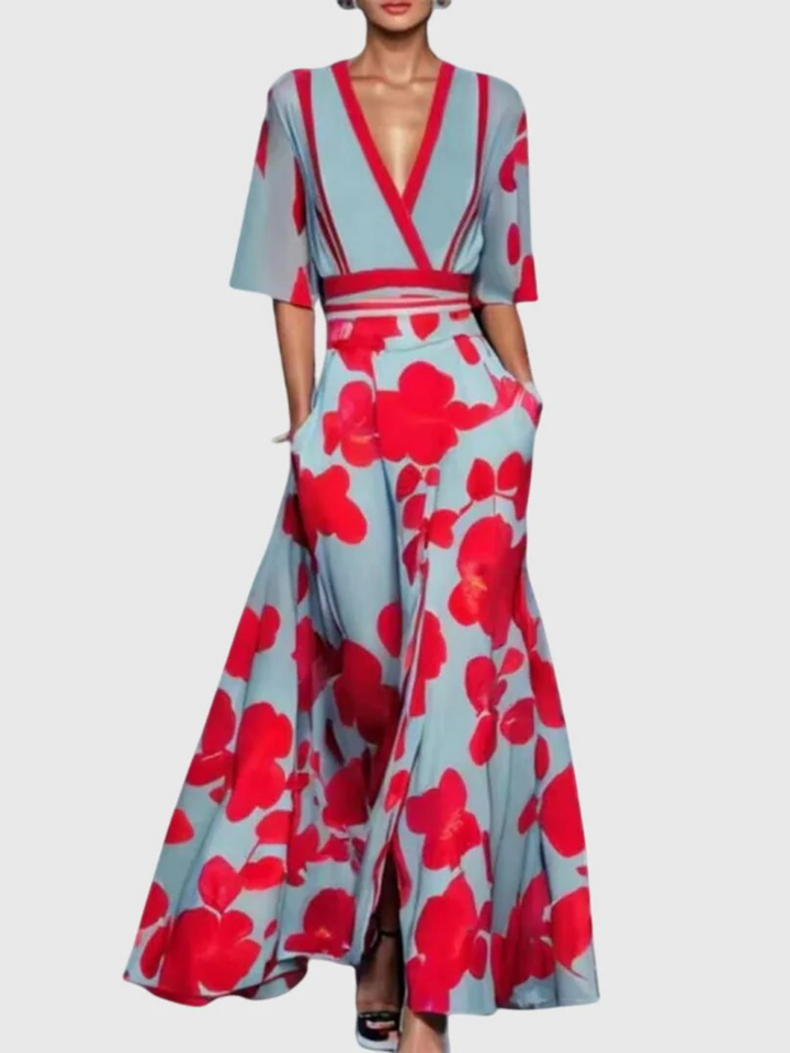 Carol | Floral Wrap-Style Maxi Dress