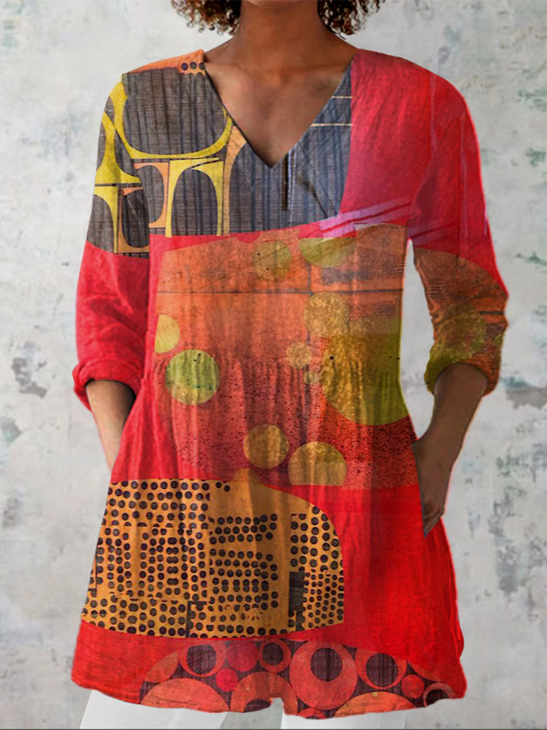Sandra | Longline V-Neck Blouse