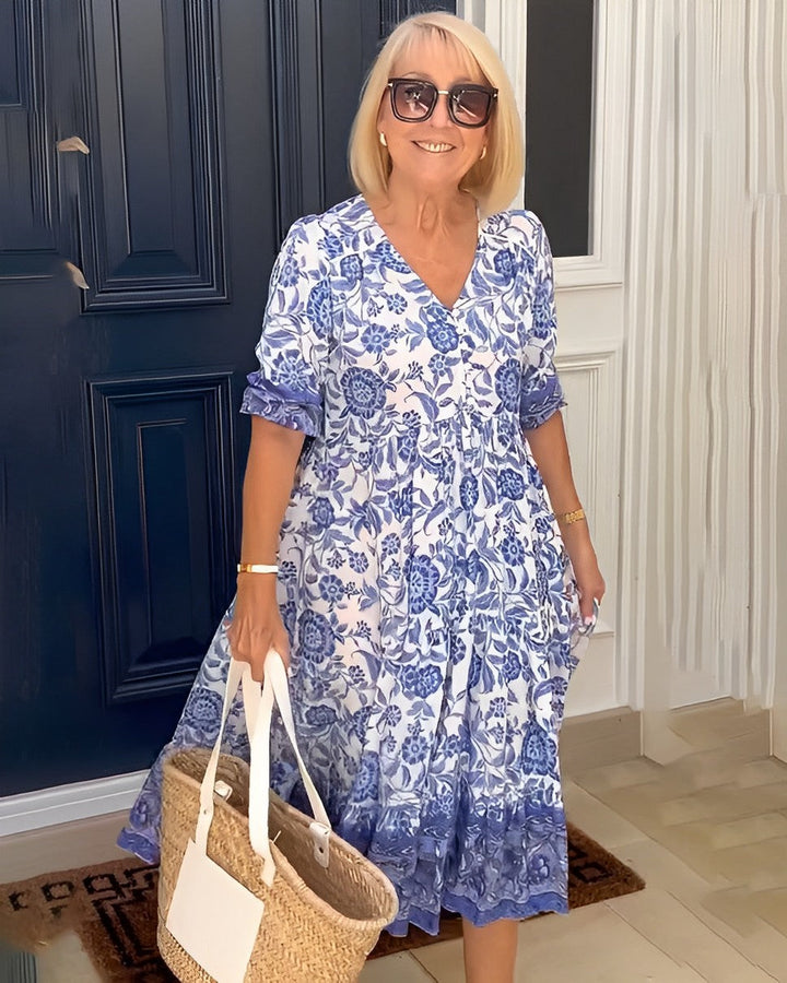 Lorraine | Floral V-Neck Maxi Dress
