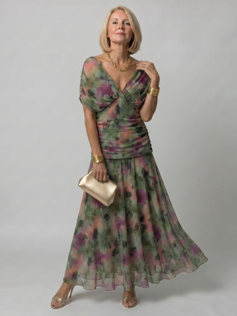 Janet | Off Shoulder Flow Midi Dress