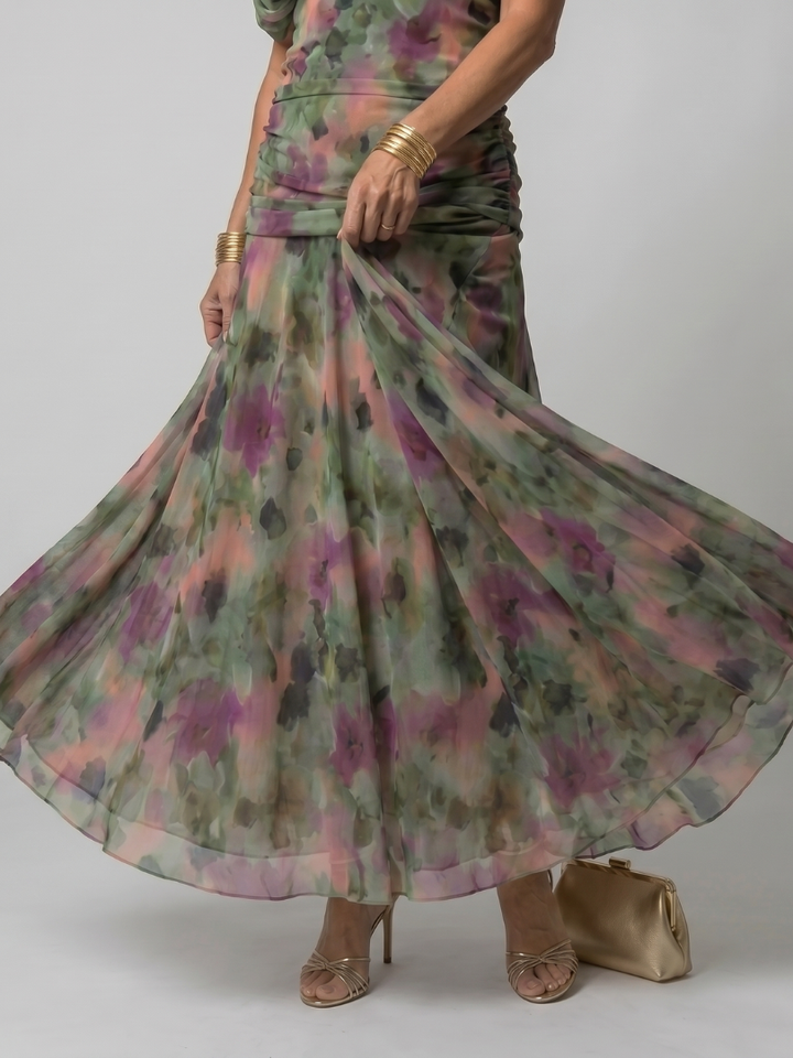 Janet | Off Shoulder Flow Midi Dress