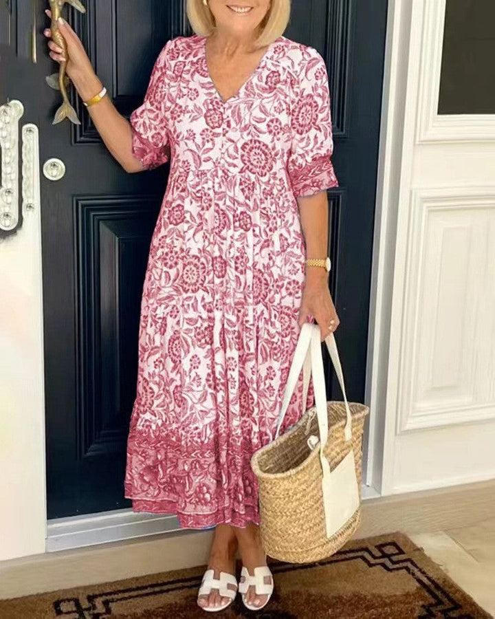 Lorraine | Floral V-Neck Maxi Dress