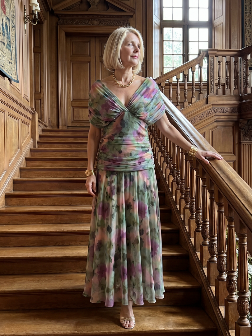 Janet | Off Shoulder Flow Midi Dress