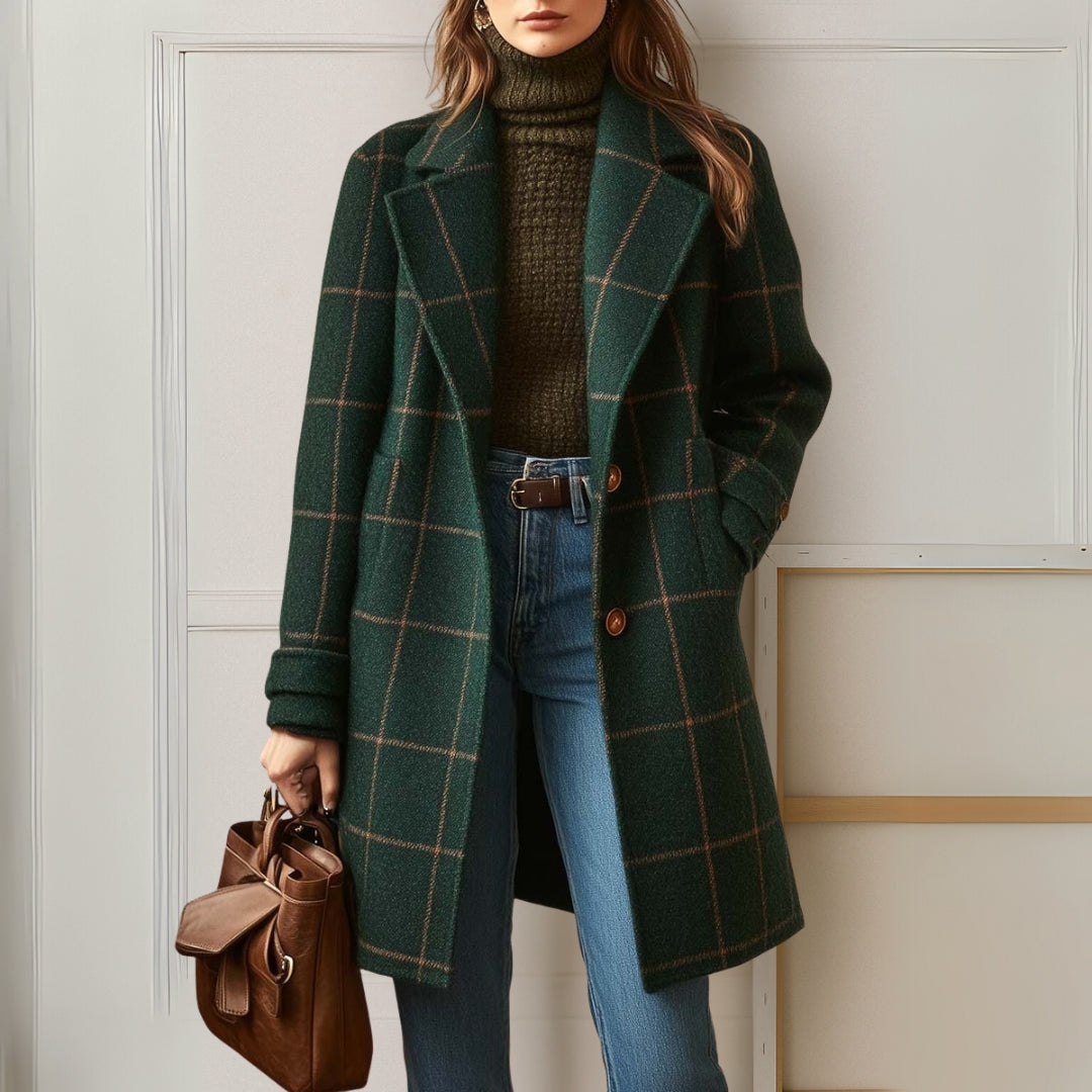 Agnes | Long Tweed Plaid Coat