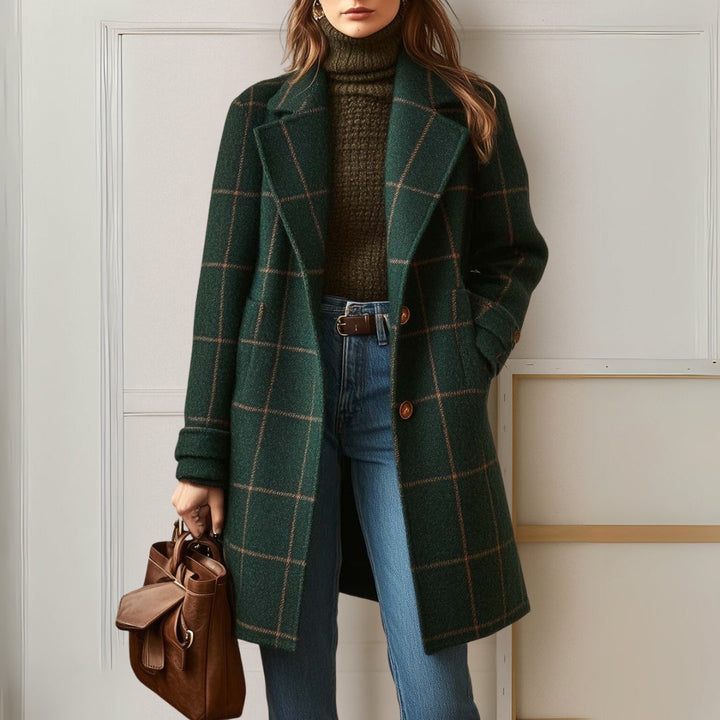 Agnes | Long Tweed Plaid Coat