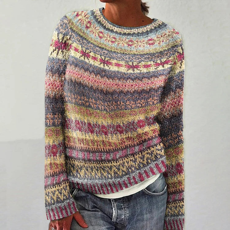 Linda Retro Pattern Knit Jumper