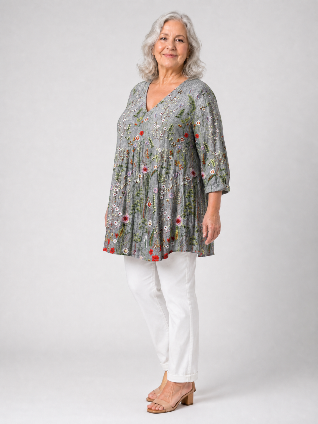 Barbara | Longline V-Neck Blouse
