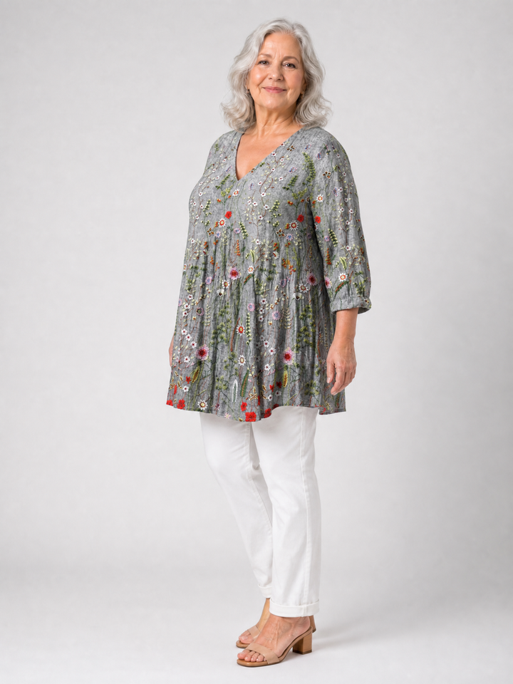 Barbara | Longline V-Neck Blouse