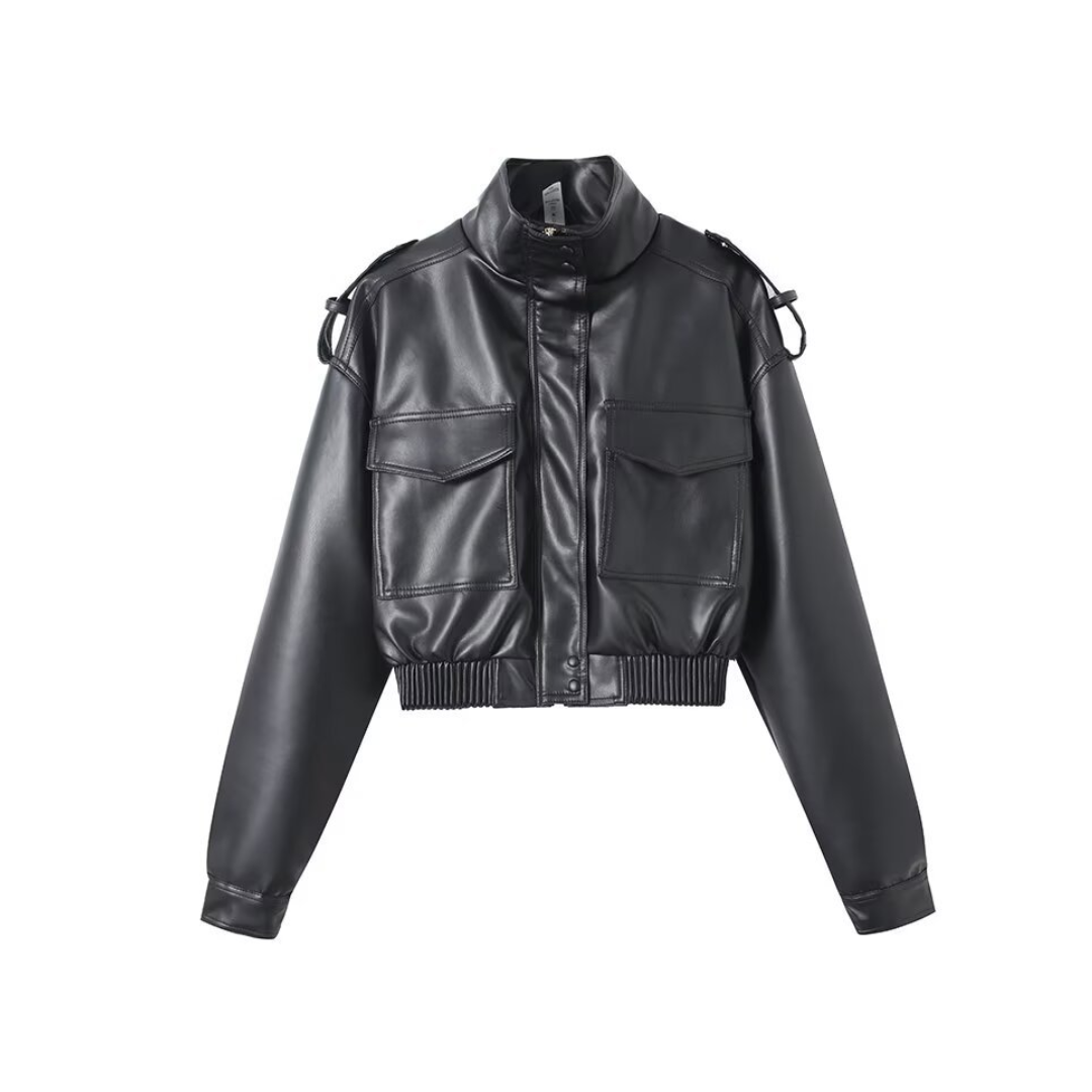 Greta | Faux Leather Moto Jacket