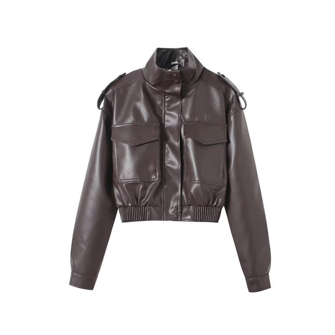 Greta | Faux Leather Moto Jacket