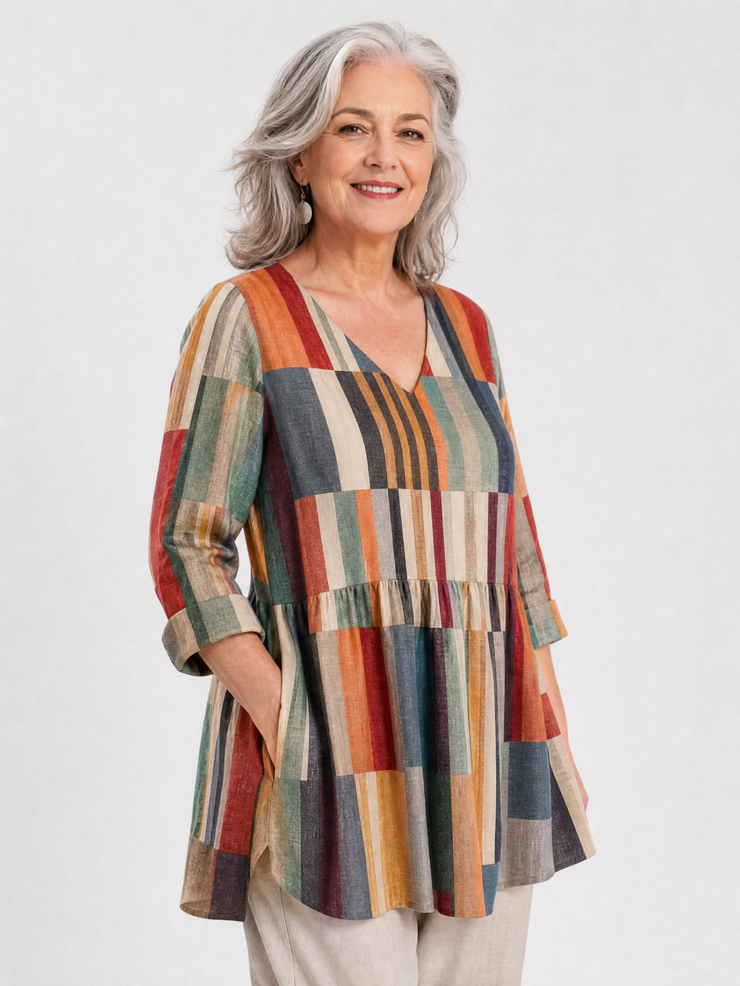 Karen | Longline V-Neck Blouse