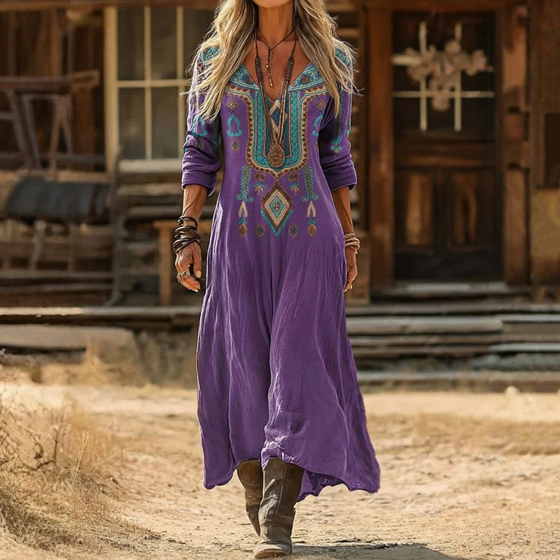 Yvonne | Relaxed V-Neck Maxi Dress