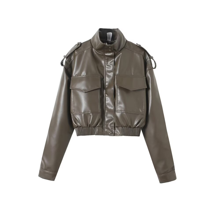 Greta | Faux Leather Moto Jacket