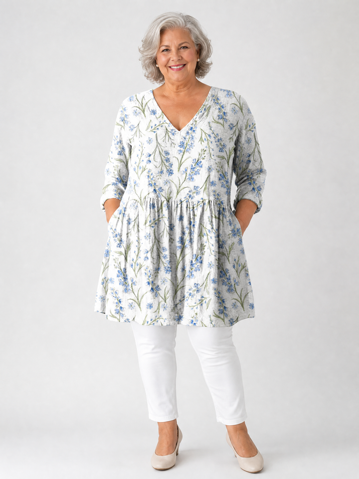 Margaret | Longline V-Neck Blouse