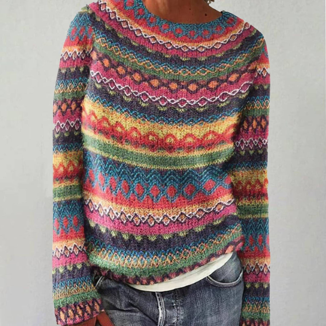 Barbara Retro Pattern Knit Jumper