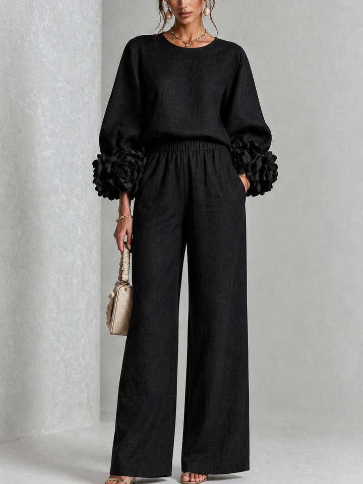 Marlene | Elegant Floral Cuff Two-Piece Set