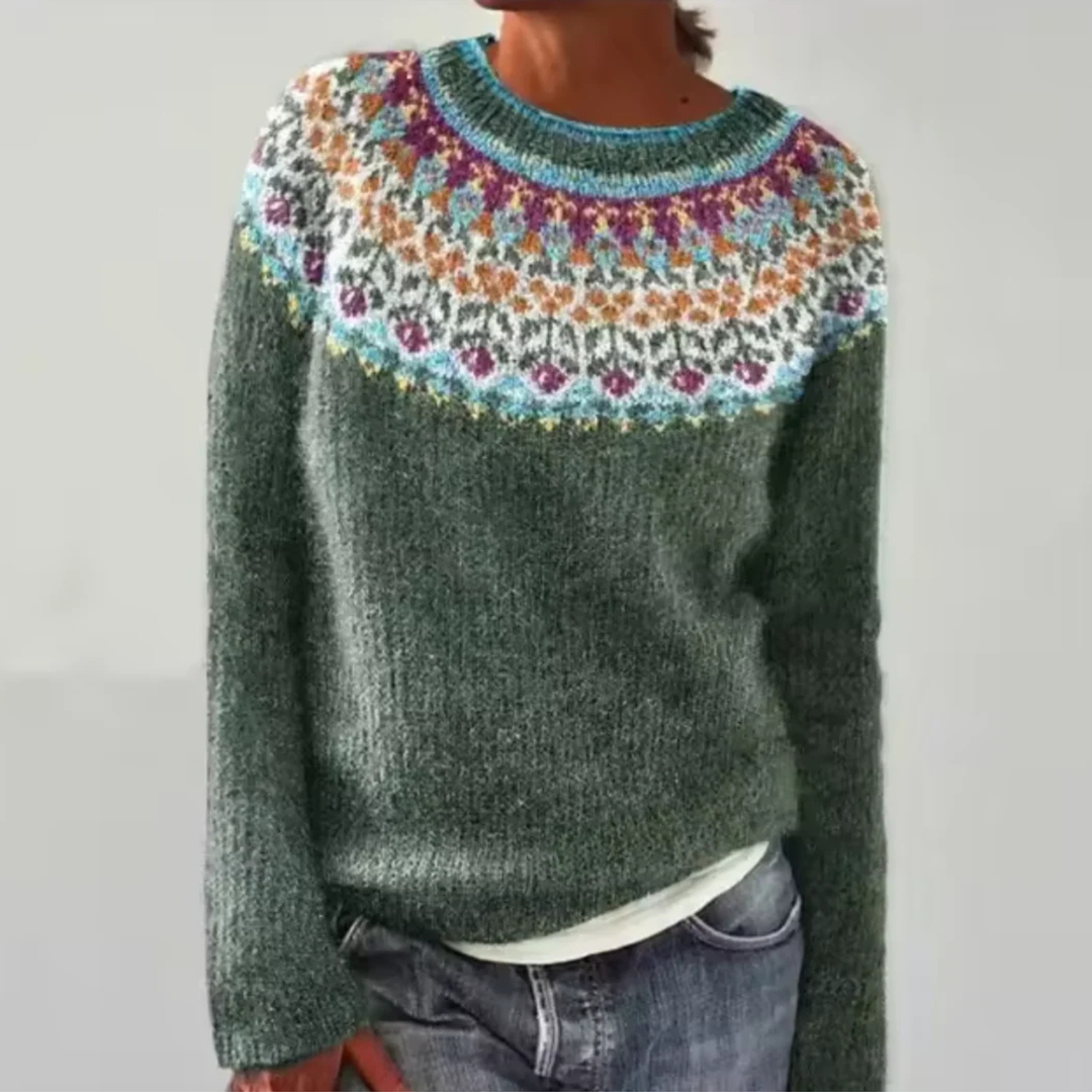 Janet Retro Pattern Knit Jumper