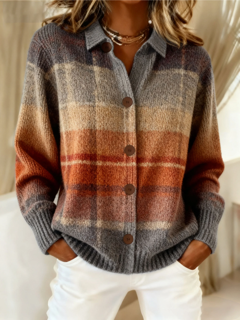 Marguerite | Ombre Plaid Cardigan
