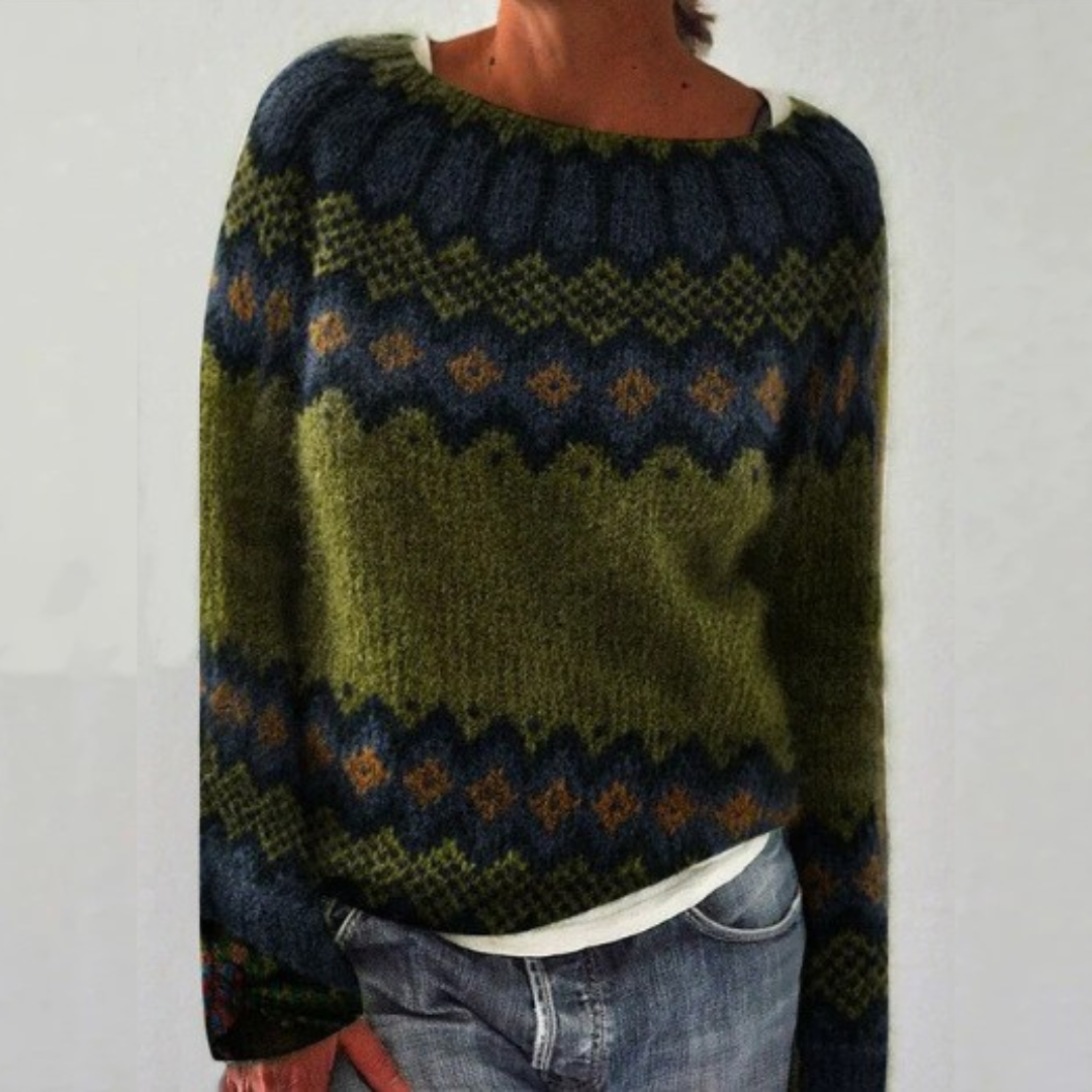 Carol Retro Pattern Knit Jumper