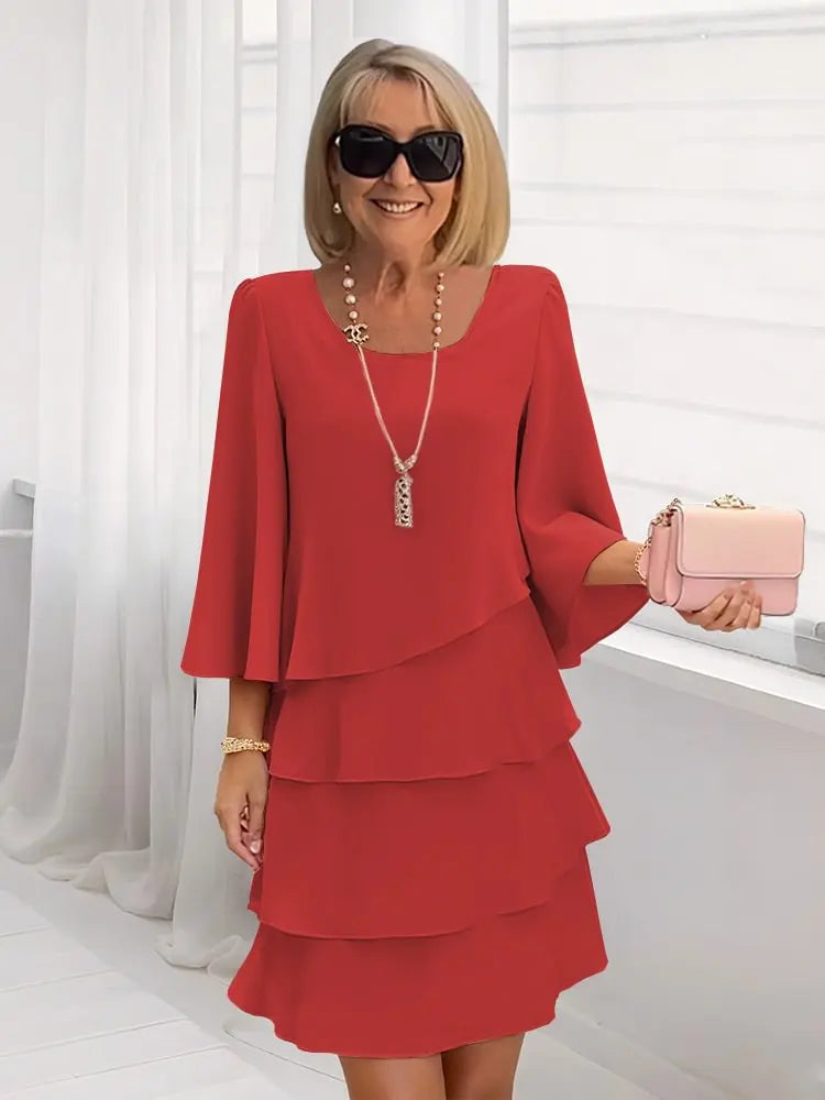 Beverly | Ruffle A-Line Midi Dress