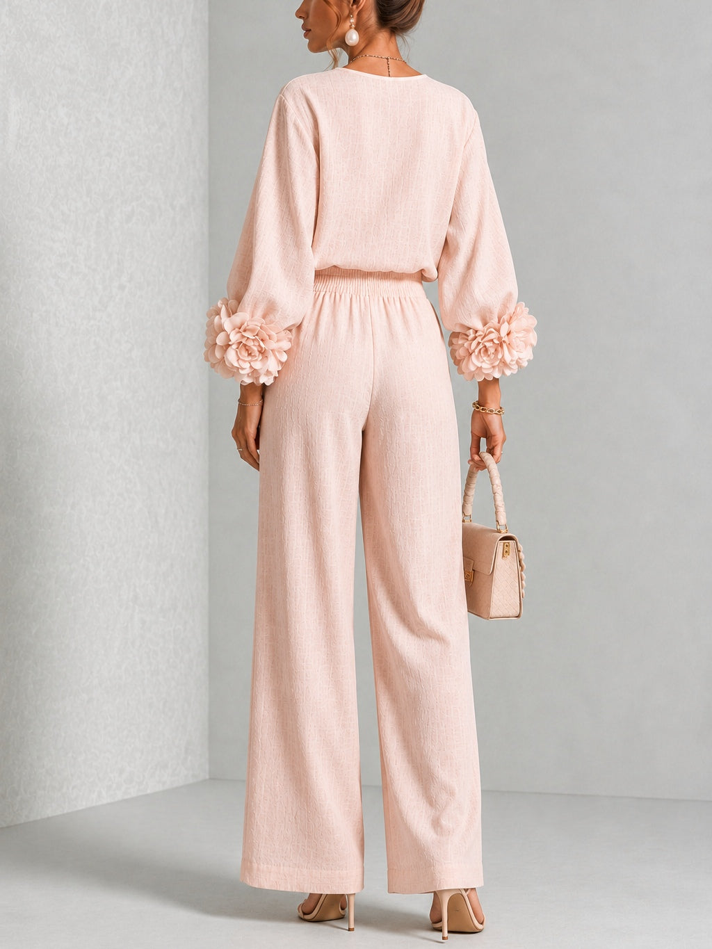 Marlene | Elegant Floral Cuff Two-Piece Set