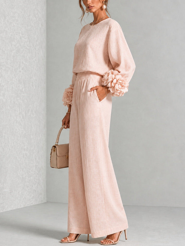 Marlene | Elegant Floral Cuff Two-Piece Set