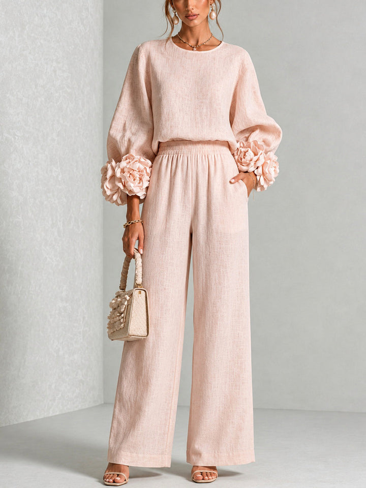 Marlene | Elegant Floral Cuff Two-Piece Set
