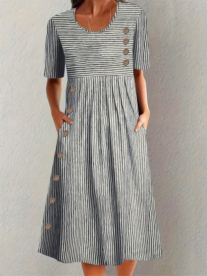 Susan | Relaxed Striped Midi Dress