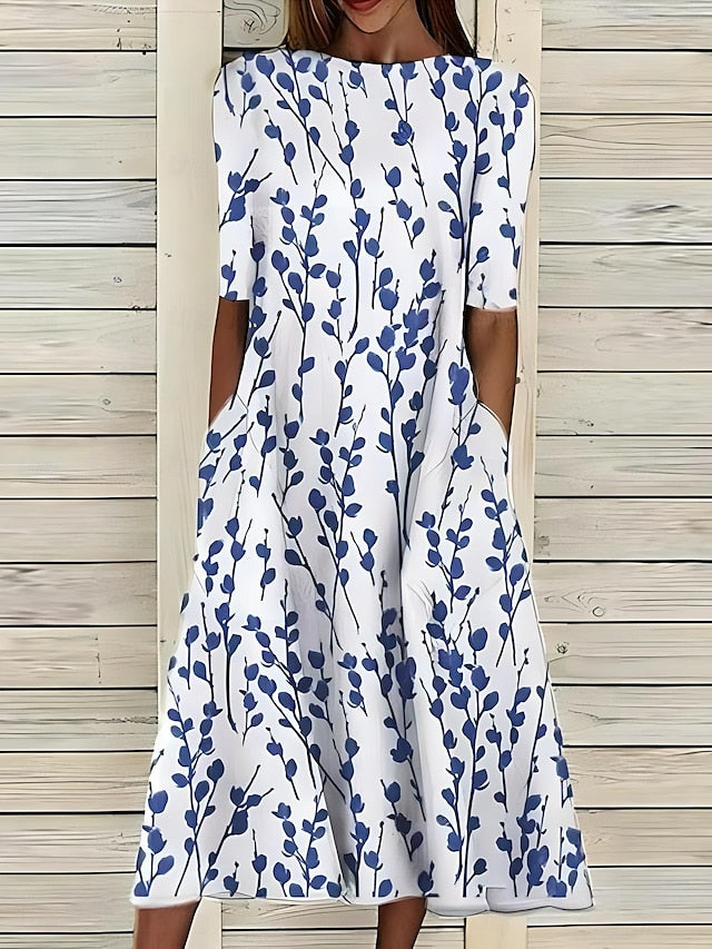 Margaret | Coastal Floral Midi Dress