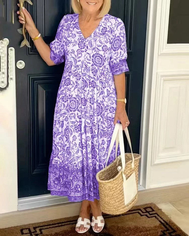 Lorraine | Floral V-Neck Maxi Dress