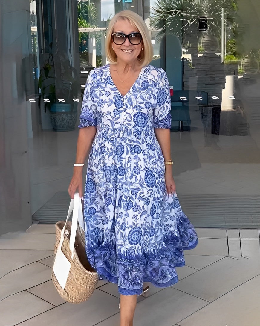 Lorraine | Floral V-Neck Maxi Dress