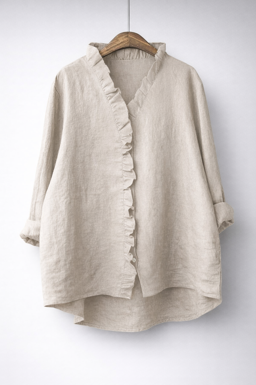 Carol | Ruffled Linen-Blend Shirt