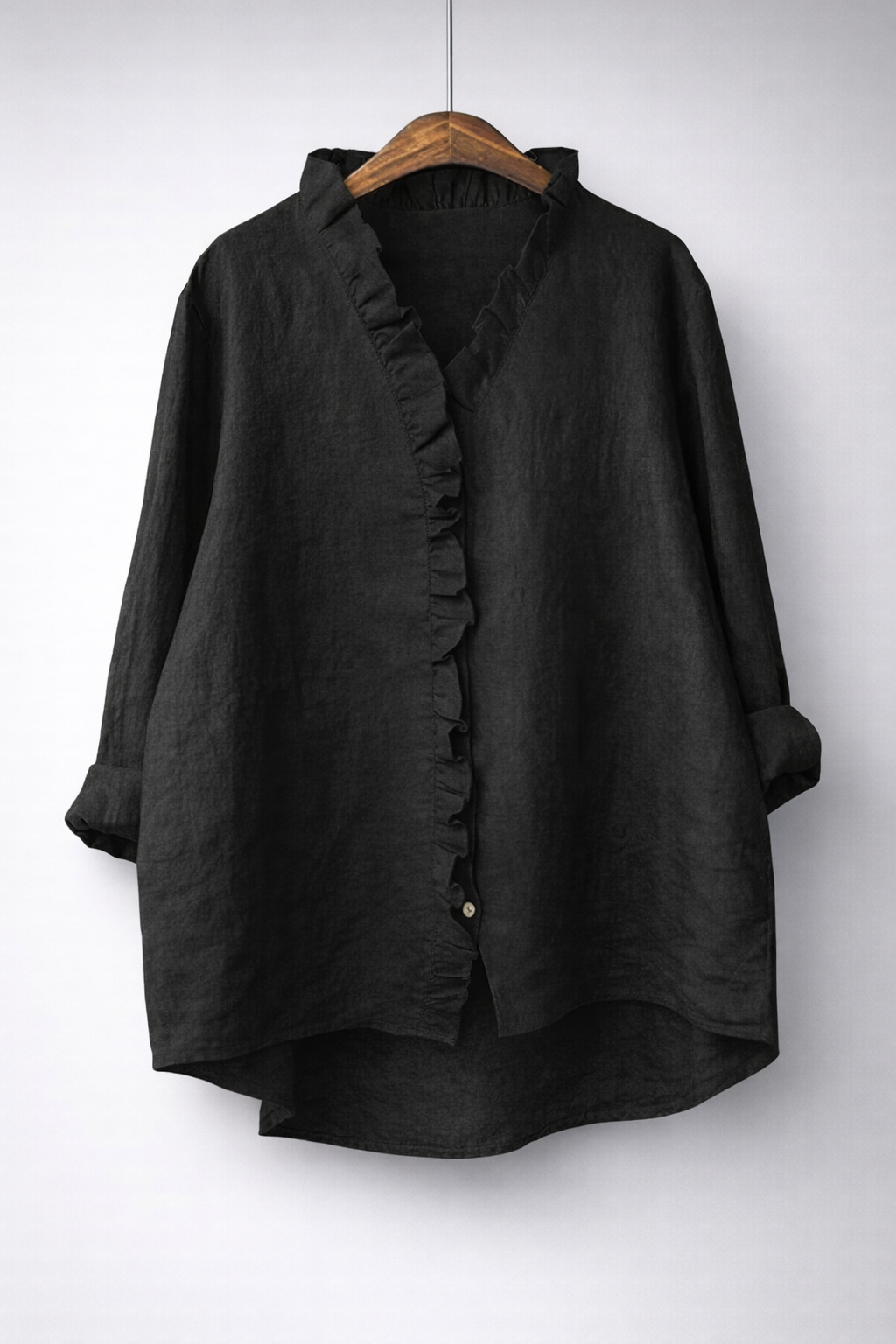 Carol | Ruffled Linen-Blend Shirt